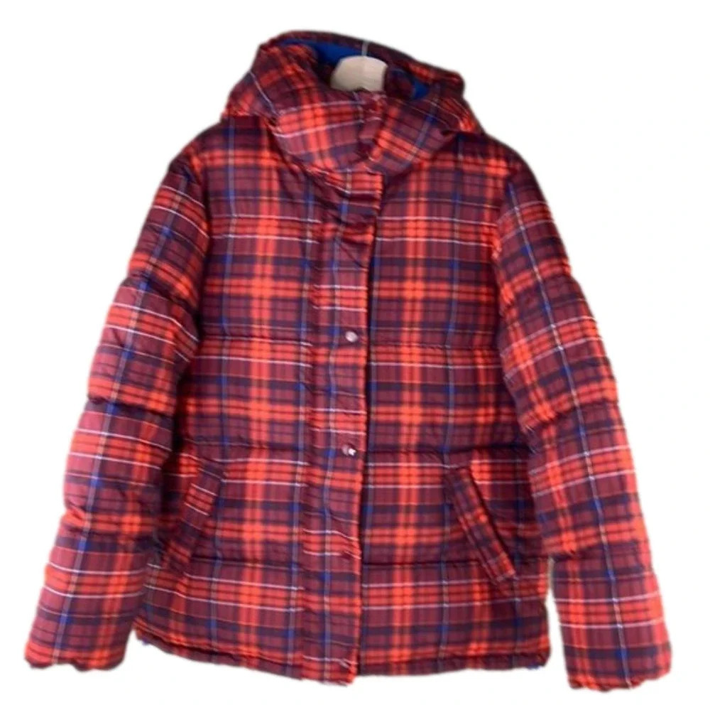NWOT Urban Outfitters Red Plaid Puffer Jacket